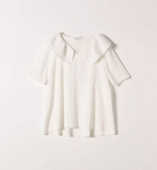 SHIPS any「【WEB限定】SHIPS any:〈洗濯機可能〉ラフ サテン フリルカラー ブラウス 25SS」|シャツ・ブラウス|