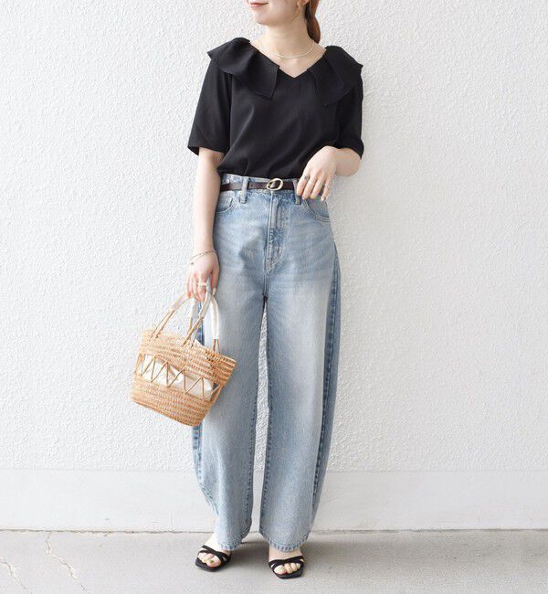 SHIPS any「【WEB限定】SHIPS any:〈洗濯機可能〉ラフ サテン フリルカラー ブラウス 25SS」|シャツ・ブラウス|