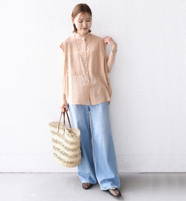 SHIPS for women「【WEB限定】〈手洗い可能〉サイド ボタン バック レイヤード ブラウス」|シャツ・ブラウス|