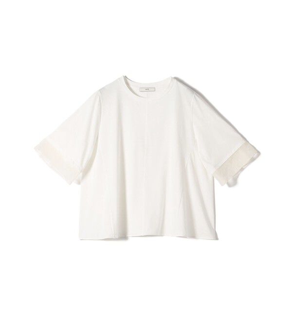 SHIPS for women「〈接触冷感 / UVカット〉シアー オーガンジー コンビ プルオーバー」|Tシャツ・カットソー|
