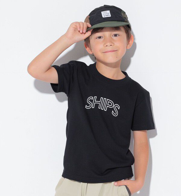 SHIPS KIDS「【WEB限定】SHIPS KIDS:100～160cm / 〈家族おそろい〉SHIPS ラウンド プリント ロゴ  Tシャツ」|Tシャツ・カットソー|