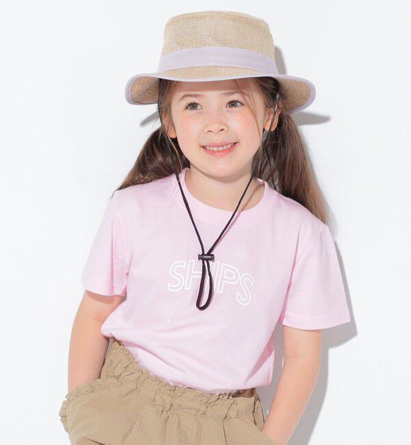 SHIPS KIDS「【WEB限定】SHIPS KIDS:100～160cm / 〈家族おそろい〉SHIPS ラウンド プリント ロゴ  Tシャツ」|Tシャツ・カットソー|