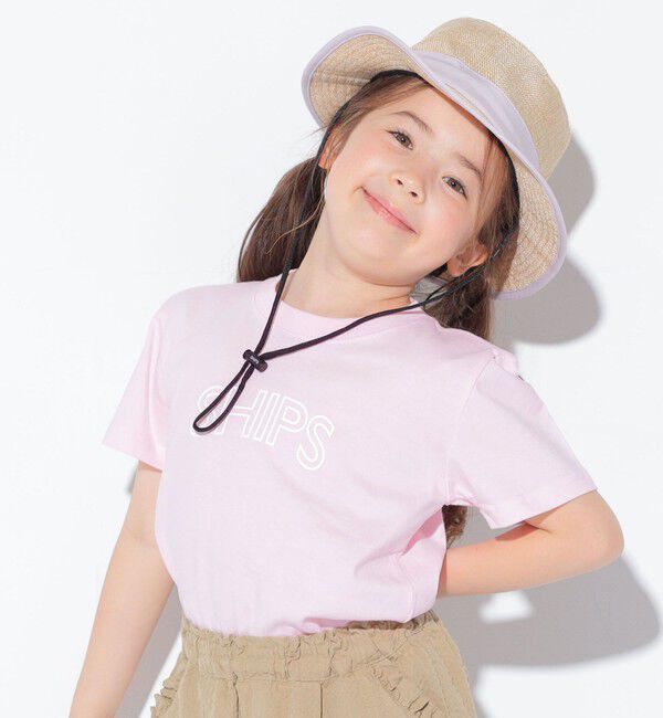 SHIPS KIDS「【WEB限定】SHIPS KIDS:100～160cm / 〈家族おそろい〉SHIPS ラウンド プリント ロゴ  Tシャツ」|Tシャツ・カットソー|