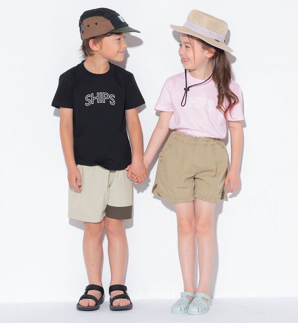 SHIPS KIDS「【WEB限定】SHIPS KIDS:100～160cm / 〈家族おそろい〉SHIPS ラウンド プリント ロゴ  Tシャツ」|Tシャツ・カットソー|