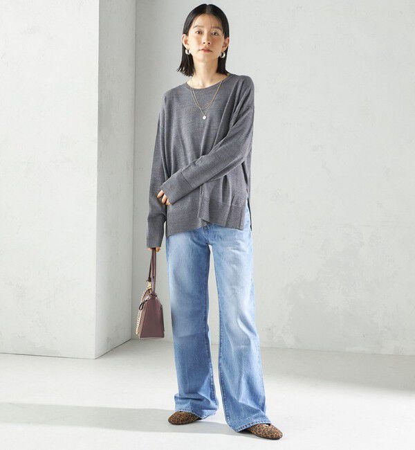 SHIPS for women「〈手洗い可能〉14G ウォッシャブル クルーネック ニット プルオーバー」|ニット・セーター|