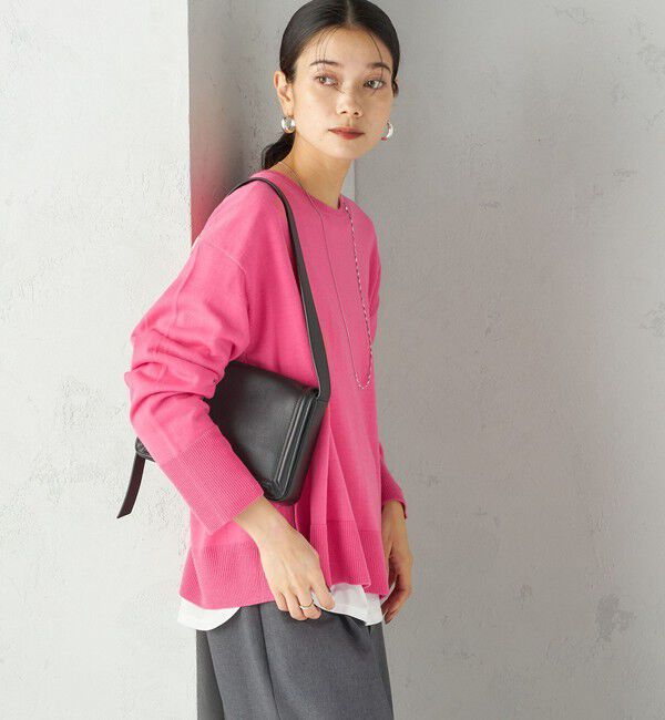 SHIPS for women「〈手洗い可能〉14G ウォッシャブル クルーネック ニット プルオーバー」|ニット・セーター|