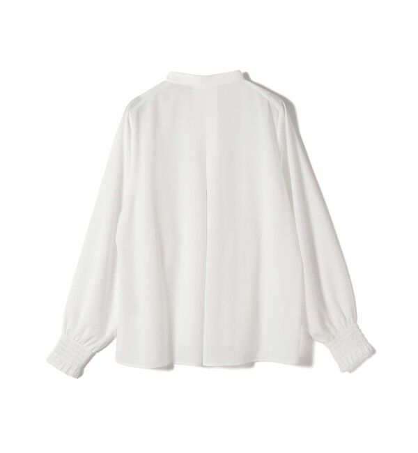 SHIPS for women「《予約》【WEB限定】〈手洗い可能〉ドット 花柄 袖 シャーリング ブラウス」|シャツ・ブラウス|