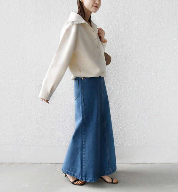 SHIPS for women「《予約》【WEB限定】〈手洗い可能〉裾 ドロスト ダンボール スナップ ボタン カーディガン」|カーディガン|