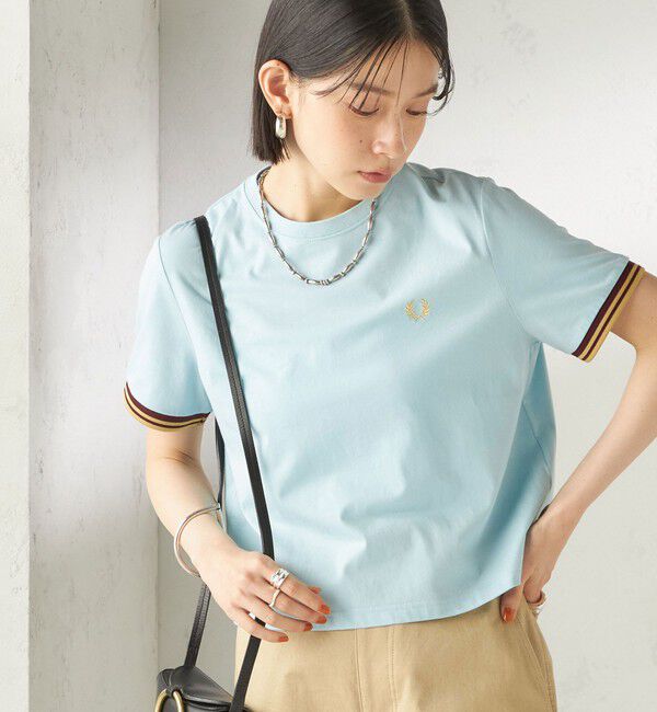 SHIPS for women「《予約》FRED PERRY:G2162 TIPPED T SHIRT」|Tシャツ・カットソー|ライトブルー