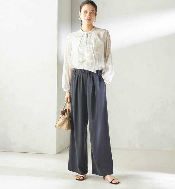 SHIPS for women「〈手洗い可能〉プリント タイ 長袖 ブラウス」|シャツ・ブラウス|