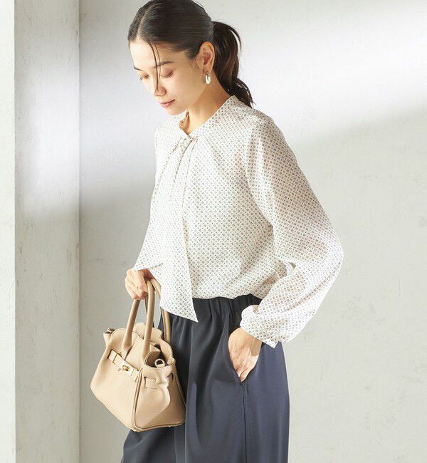 SHIPS for women「〈手洗い可能〉プリント タイ 長袖 ブラウス」|シャツ・ブラウス|