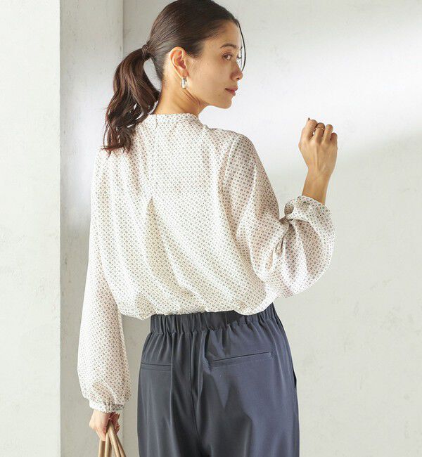 SHIPS for women「〈手洗い可能〉プリント タイ 長袖 ブラウス」|シャツ・ブラウス|