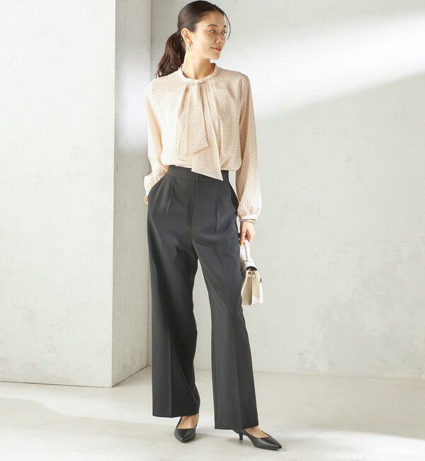 SHIPS for women「〈手洗い可能〉プリント タイ 長袖 ブラウス」|シャツ・ブラウス|