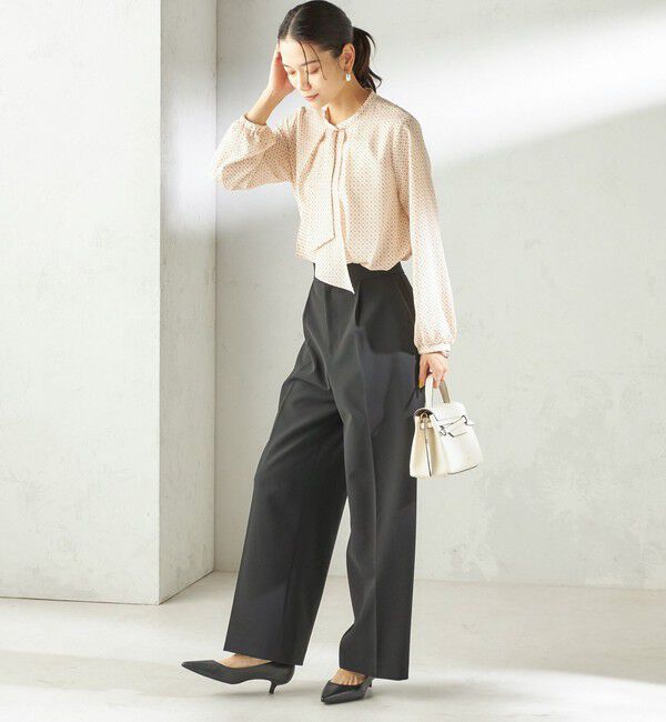 SHIPS for women「〈手洗い可能〉プリント タイ 長袖 ブラウス」|シャツ・ブラウス|