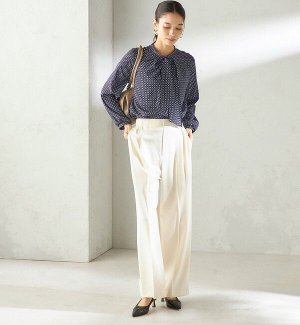 SHIPS for women「〈手洗い可能〉プリント タイ 長袖 ブラウス」|シャツ・ブラウス|