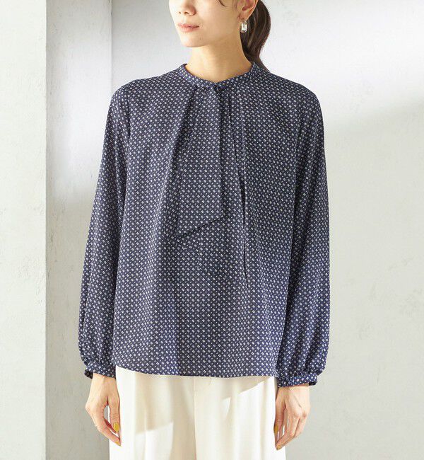 SHIPS for women「〈手洗い可能〉プリント タイ 長袖 ブラウス」|シャツ・ブラウス|