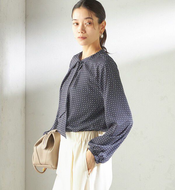 SHIPS for women「〈手洗い可能〉プリント タイ 長袖 ブラウス」|シャツ・ブラウス|