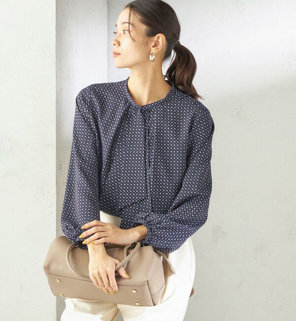 SHIPS for women「〈手洗い可能〉プリント タイ 長袖 ブラウス」|シャツ・ブラウス|