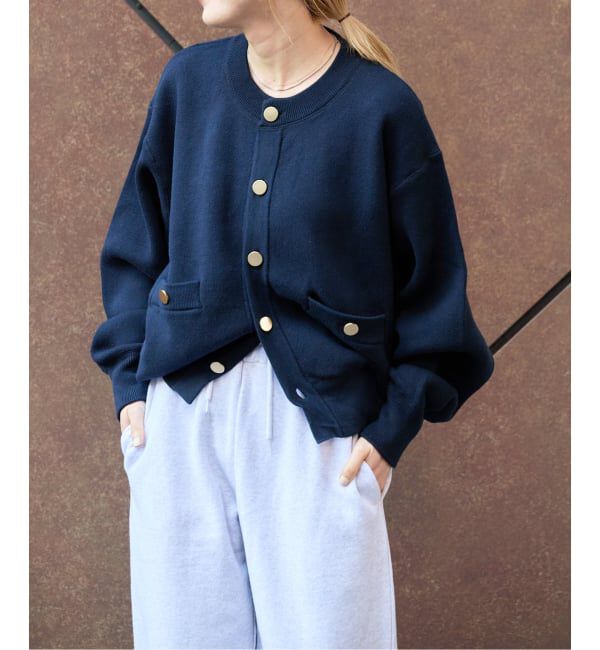 OUTDOOR PRODUCTS Usual Things「≪予約≫スウェットライク金ボタンカーデ」|カーディガン|
