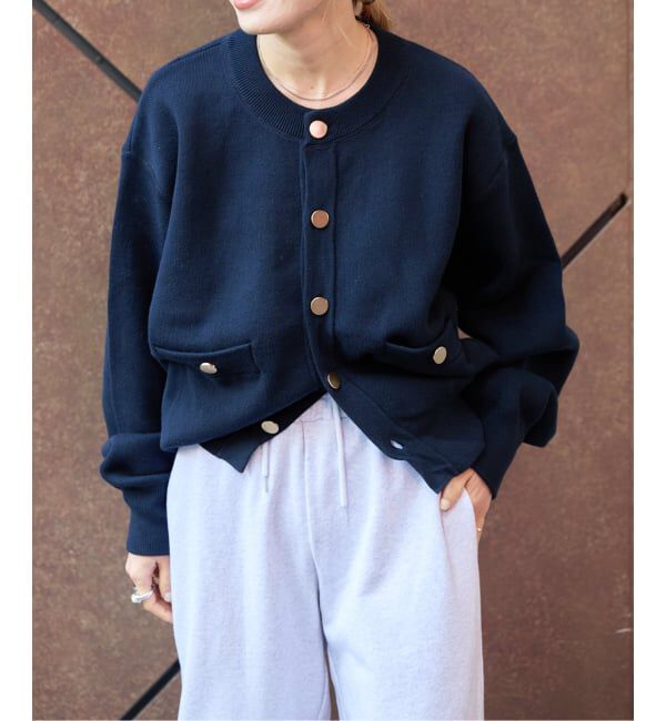 OUTDOOR PRODUCTS Usual Things「≪予約≫スウェットライク金ボタンカーデ」|カーディガン|