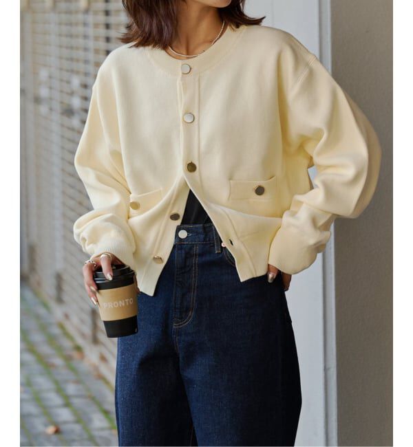 OUTDOOR PRODUCTS Usual Things「≪予約≫スウェットライク金ボタンカーデ」|カーディガン|