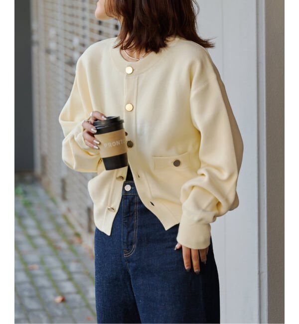 OUTDOOR PRODUCTS Usual Things「≪予約≫スウェットライク金ボタンカーデ」|カーディガン|