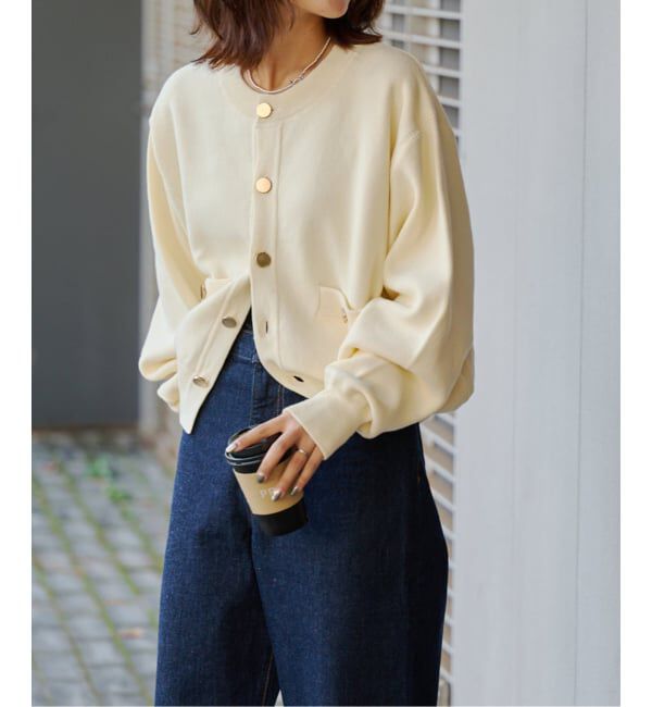 OUTDOOR PRODUCTS Usual Things「≪予約≫スウェットライク金ボタンカーデ」|カーディガン|