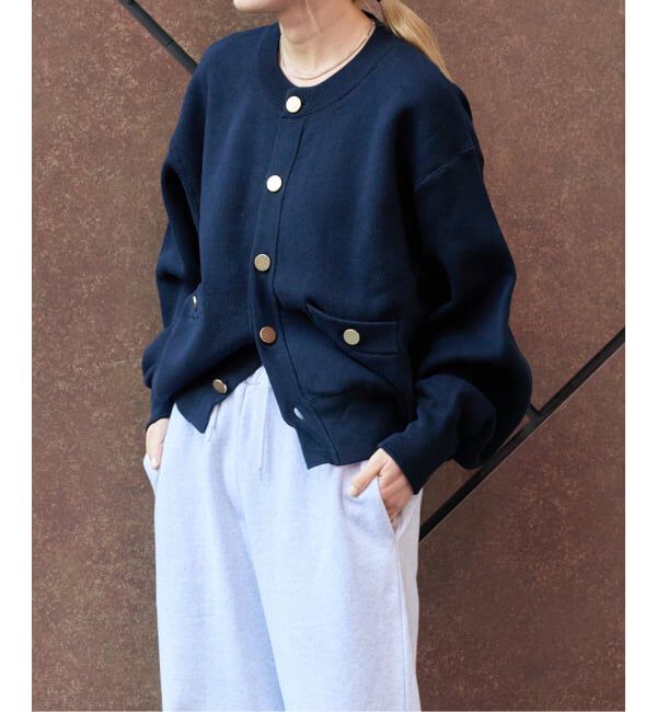OUTDOOR PRODUCTS Usual Things「≪予約≫スウェットライク金ボタンカーデ」|カーディガン|ネイビー