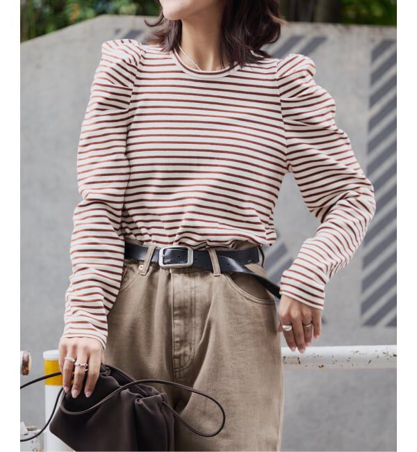 OUTDOOR PRODUCTS Usual Things「≪予約/WEB限定カラーあり≫ボリュームスリーブボーダープルオーバー」|Tシャツ・カットソー|