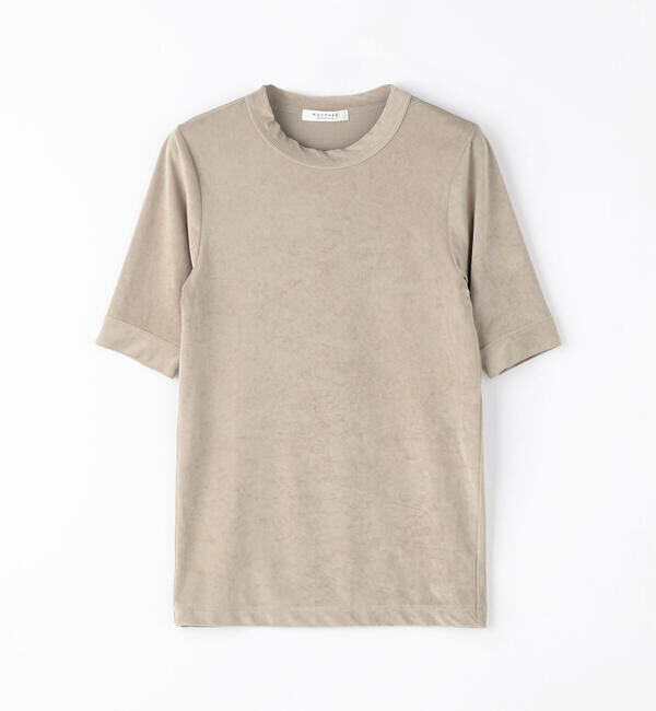 MACPHEE「トリアセテートポリエステルベロア ハーフスリーブプルオーバー」|Tシャツ・カットソー|