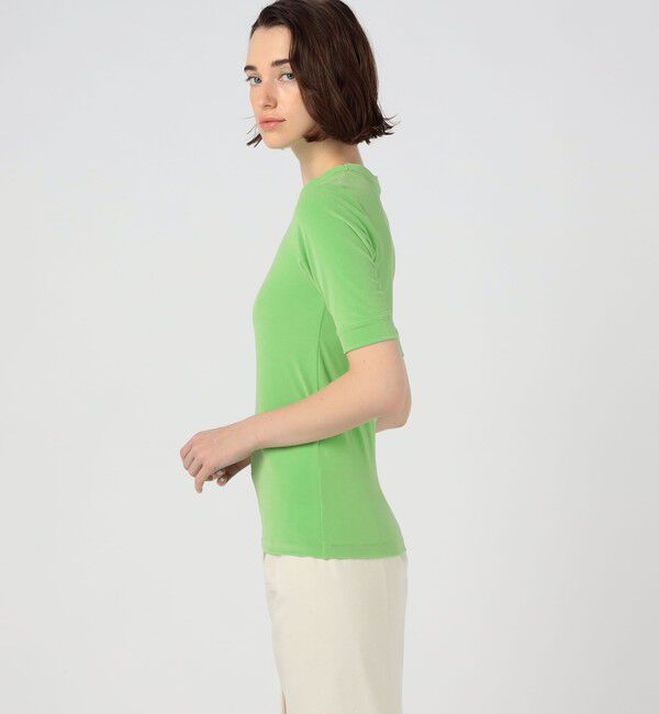 MACPHEE「トリアセテートポリエステルベロア ハーフスリーブプルオーバー」|Tシャツ・カットソー|