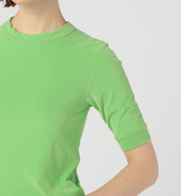 MACPHEE「トリアセテートポリエステルベロア ハーフスリーブプルオーバー」|Tシャツ・カットソー|