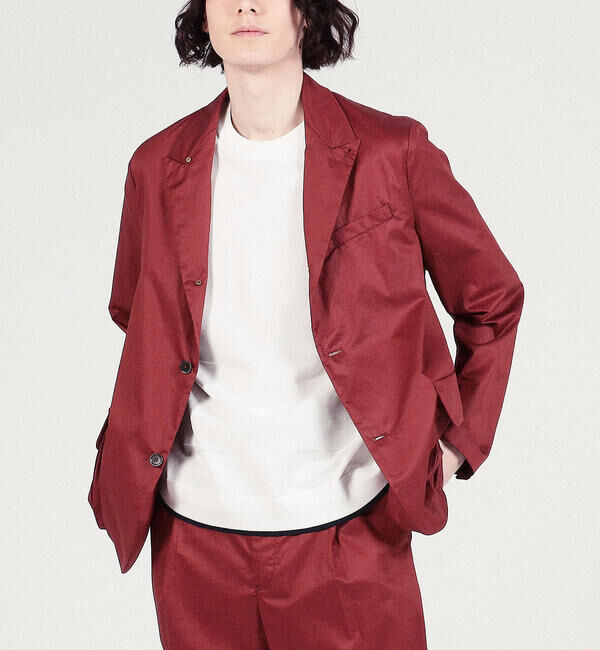 TOMORROWLAND MENS「コットンポプリン ピークドラペルシングルブレステッド3Bジャケット」|テーラードジャケット|