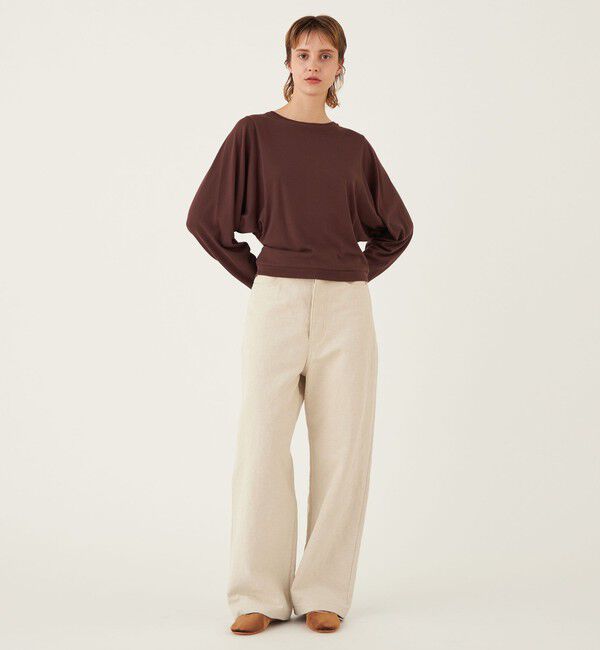 GALERIE VIE「パウダーコットン ワイドアームクルーネックプルオーバー」|Tシャツ・カットソー|