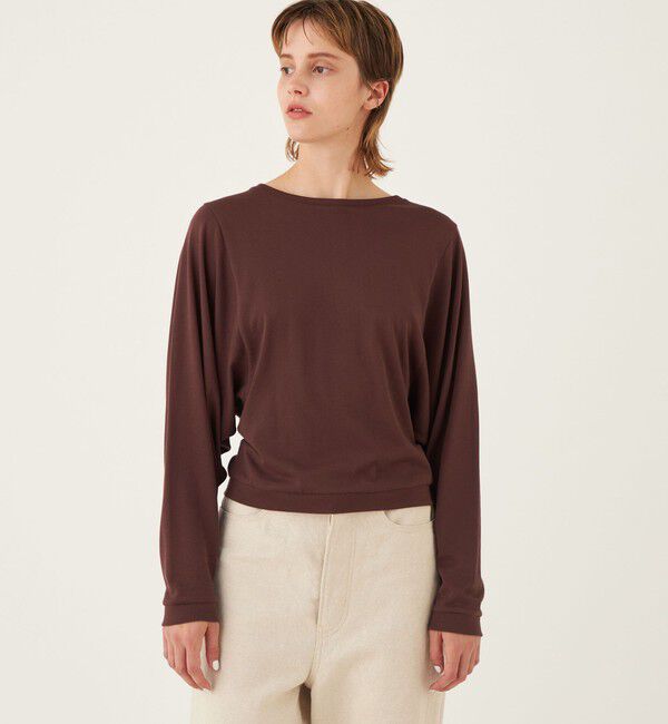 GALERIE VIE「パウダーコットン ワイドアームクルーネックプルオーバー」|Tシャツ・カットソー|
