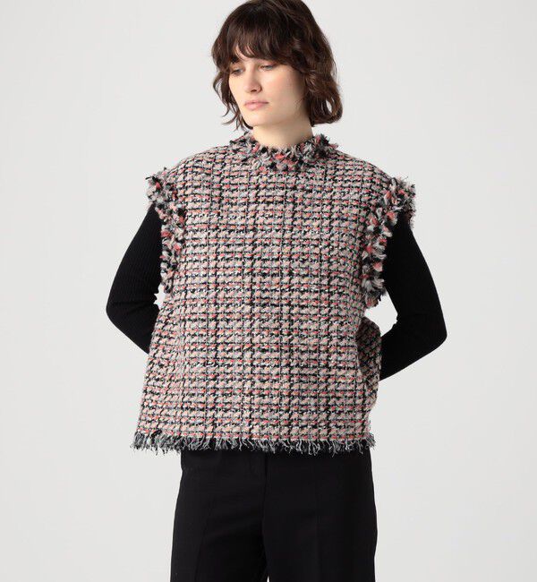 TOMORROWLAND collection「コーラルファンシーツイード 2-wayベスト」|ベスト・ジレ|