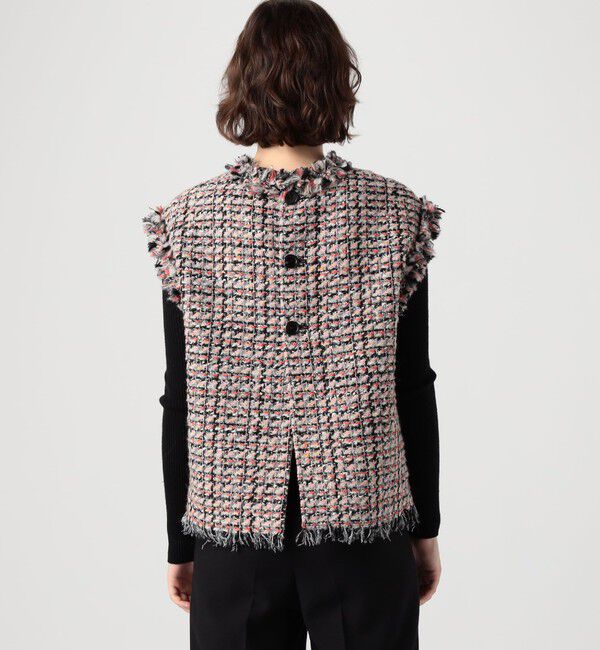 TOMORROWLAND collection「コーラルファンシーツイード 2-wayベスト」|ベスト・ジレ|