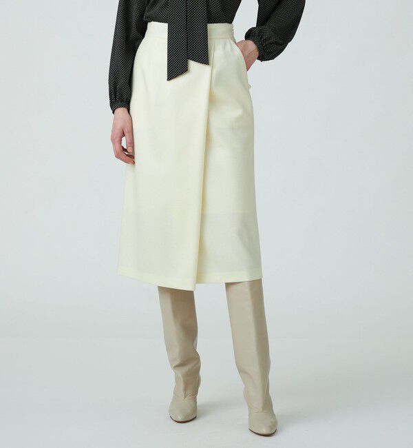 Ballsey「ストレッチボタニー ラップスカート」|フレア|