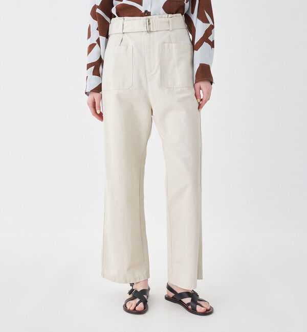 MACPHEE「コットンリネンカルゼ ベルテッドパンツ」|その他|