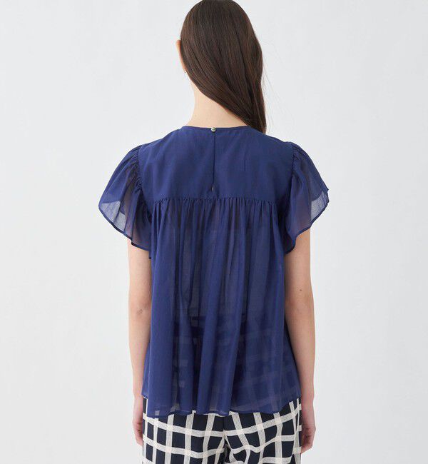 TOMORROWLAND collection「コットンシルク シャーリングラッフルスリーブブラウス」|シャツ・ブラウス|