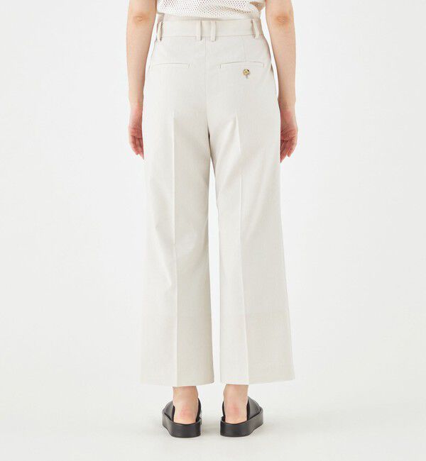 MACPHEE「ナチュラルスラブストレッチ セミフレアパンツ」|スラックス|