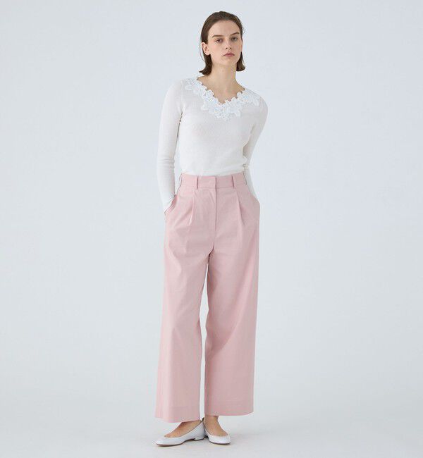 Ballsey「レーステープコンビ Vネックプルオーバー」|ニット・セーター|