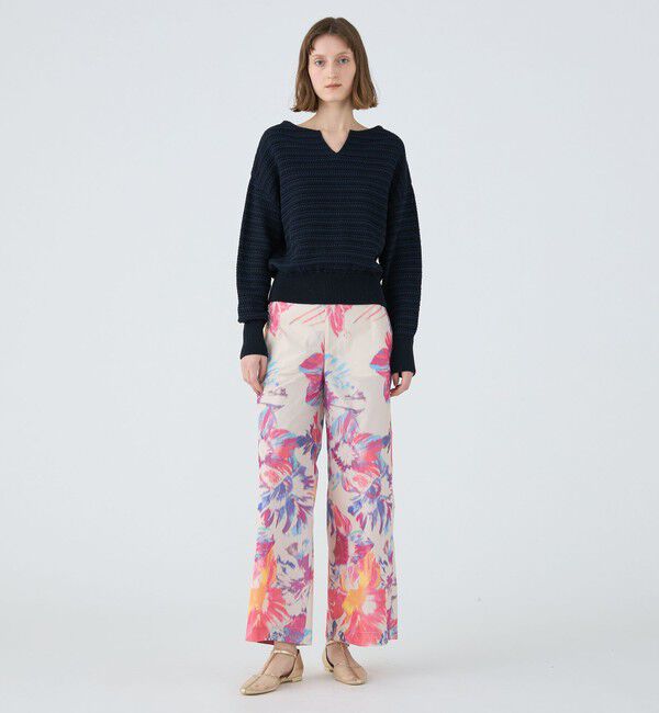 MACPHEE「ワープフラワープリント ワイドパンツ」|その他|