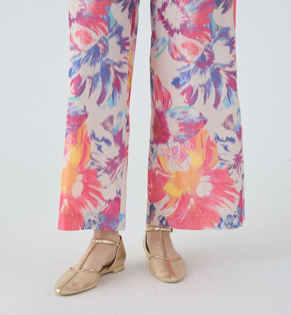 MACPHEE「ワープフラワープリント ワイドパンツ」|その他|