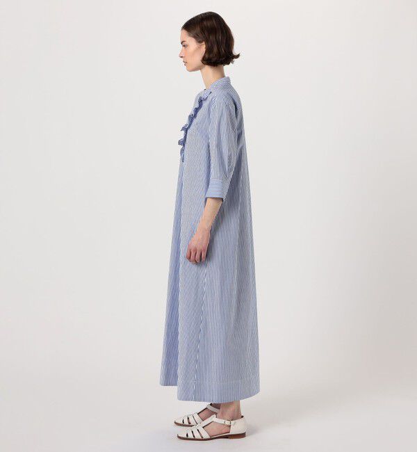 MACPHEE「コットンタイプライター フロントフリルワンピース」|ワンピース|