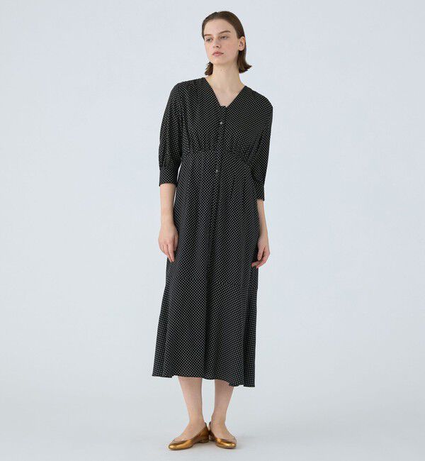 Ballsey「ドットプリント Vネックマーメイドワンピース」|ワンピース|