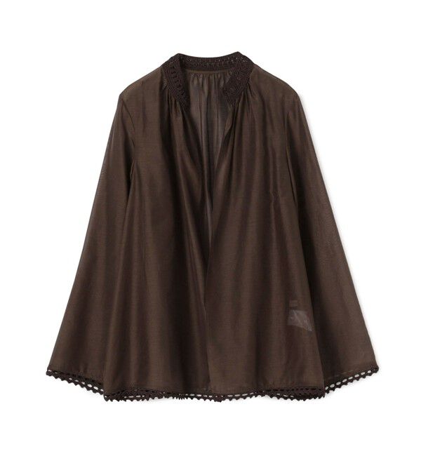 DES PRES「コットンシルクローン フレアブラウス」|シャツ・ブラウス|49 ダークブラウン