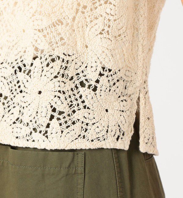 MACPHEE「ウィンドミルクロシェ Vネックベスト」|ベスト・ジレ|