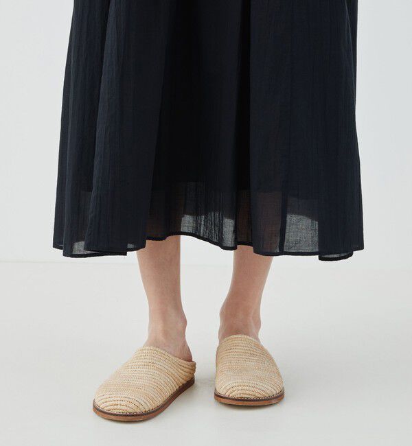 GALERIE VIE「インドコットン スタンドネックギャザーワンピース」|ワンピース|