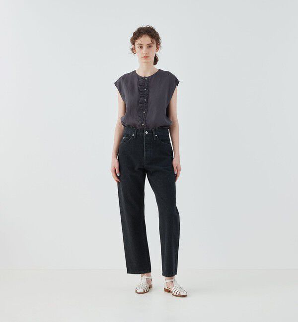 GALERIE VIE「リネンポプリン カットオフフリルブラウス」|シャツ・ブラウス|